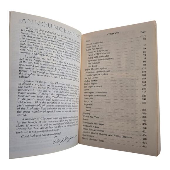 Floyd Clymer Corvette Owners Stingray Handbook Includes 396 Engine - Picture 5 of 6